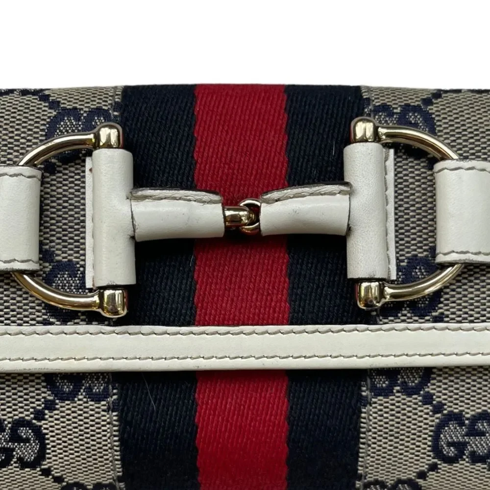 Gucci Heritage Horsebit Web Continental Wallet Clutch - Picture 3 of 11